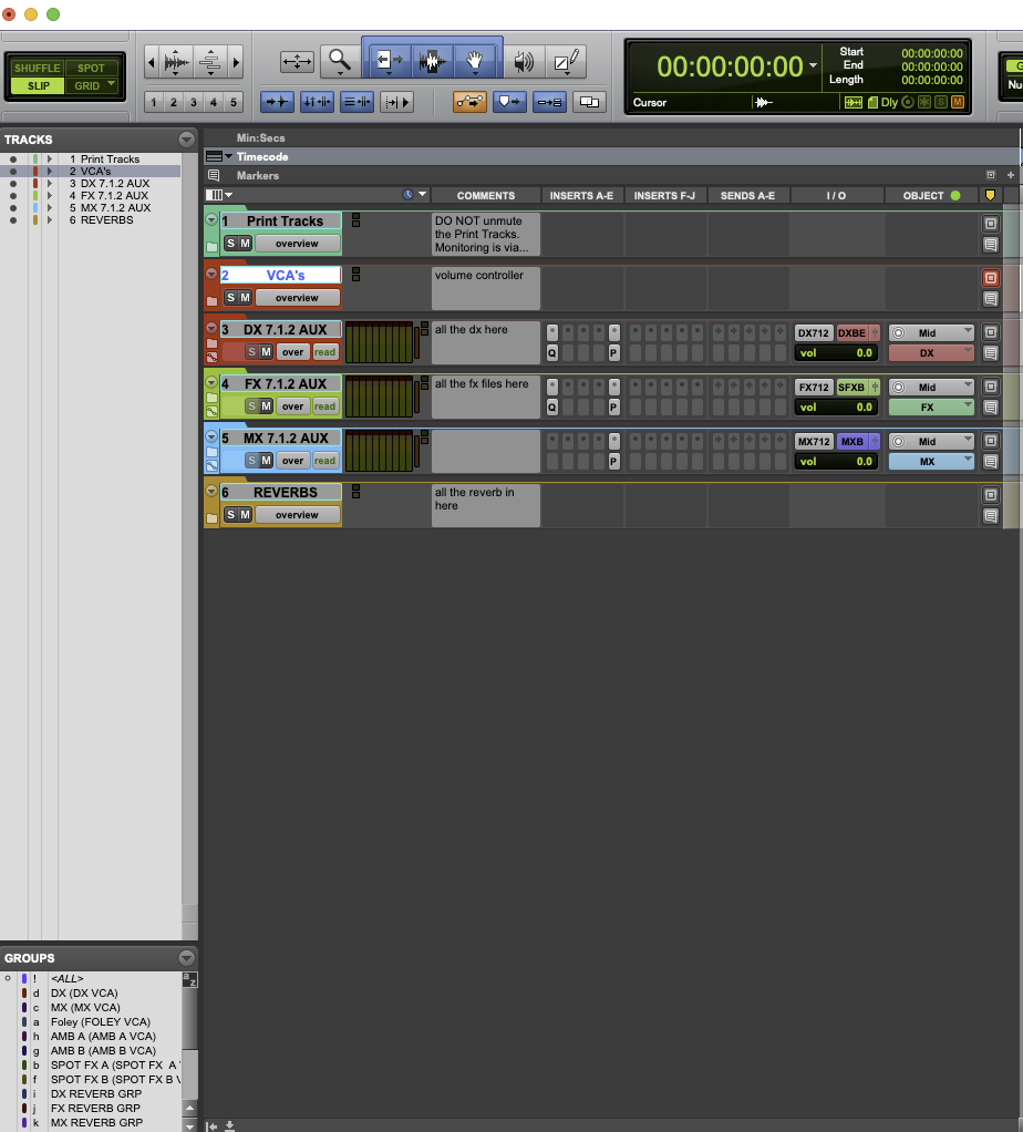 Podcast Binaural Mix Template – Session Overview