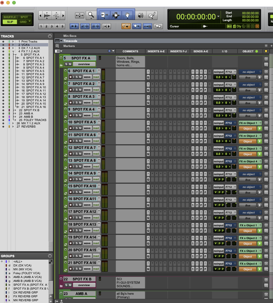 Podcast Binaural Mix Template – Spot FX A (16 tracks)