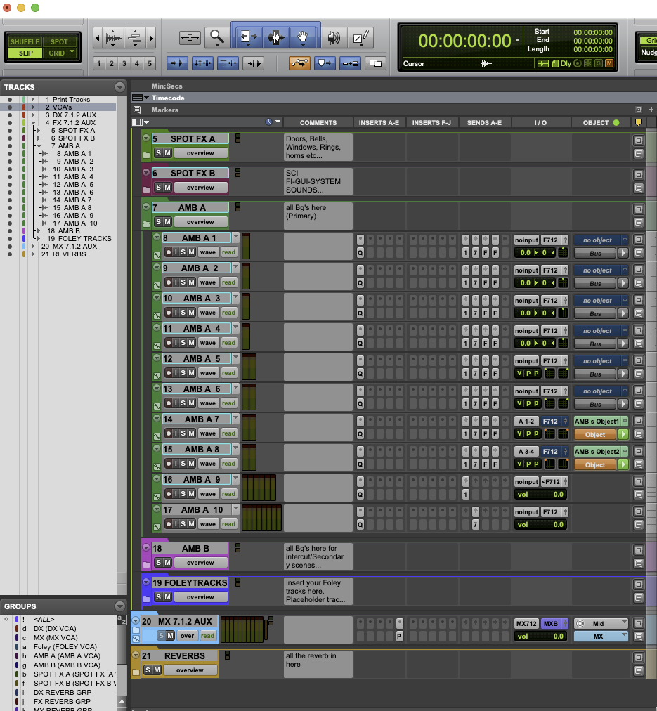 Podcast Binaural Mix Template – Ambience A Tracks